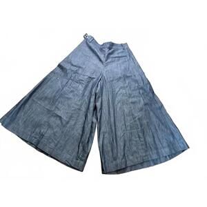 Cos Dark Blue Wide Leg Denim Culottes Flared Style Comfortable Fit size 6